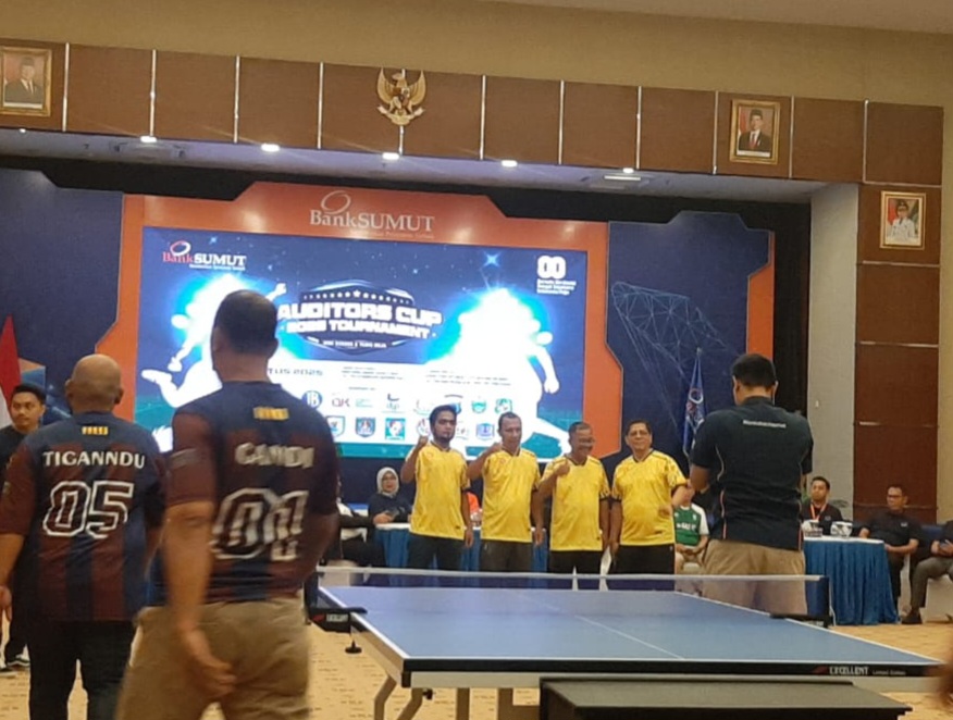 Tim Tenis Meja Inspektorat Kabupaten Asahan mengikuti Turnamen Olahraga Auditors Cup 2025