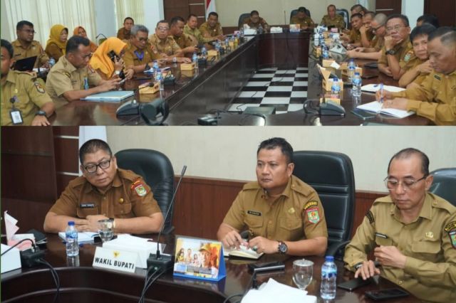 Zoom Meeting Rapat Bimtek Pemberitahuan Tentang Hasil Observasi Kab/Kota Anti Korupsi Oleh Tim KPK di Aula Mawar Kantor Bupati Asahan